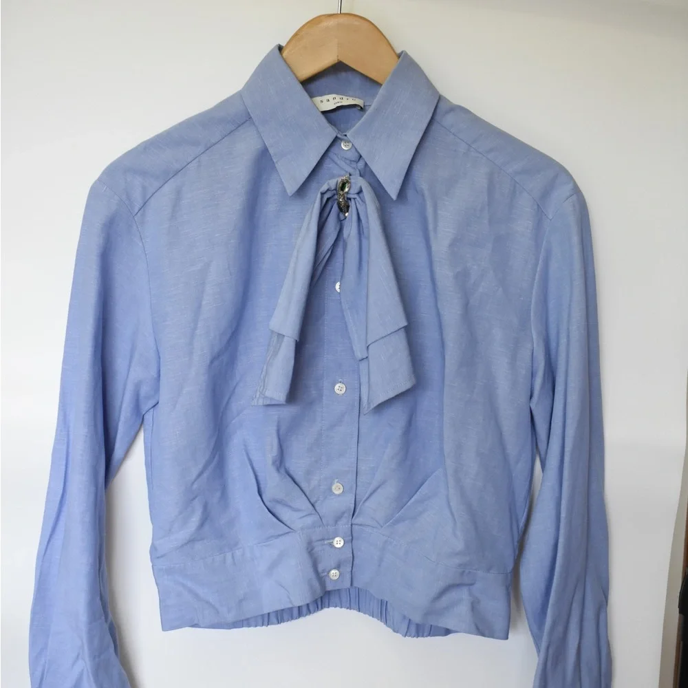 Sandro Long Sleeve Blouse Shirt - Picture 1 of 9
